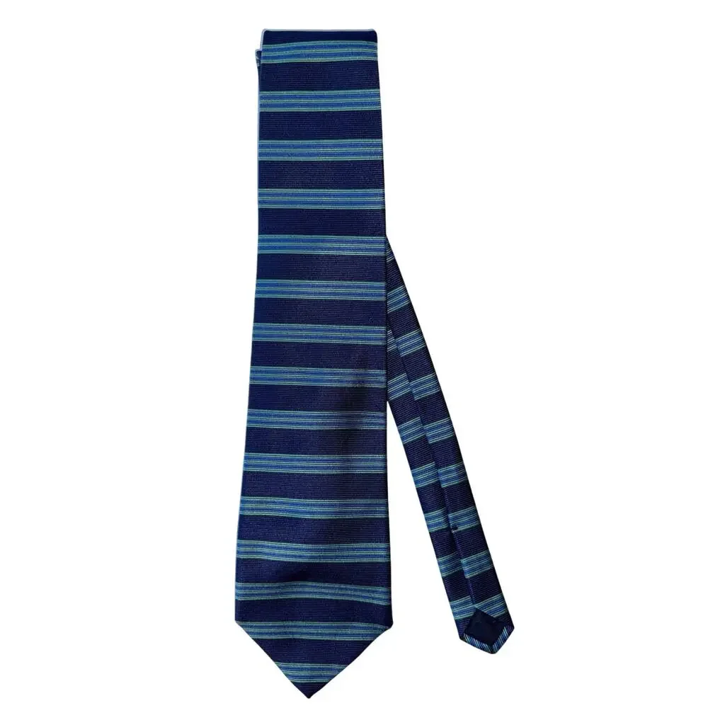Brooks Brothers 100% Silk Green & Blue Horizontal Stripe Tie